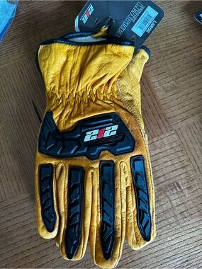 Pact Yellow and Black Impact Leather Driver Gloves
